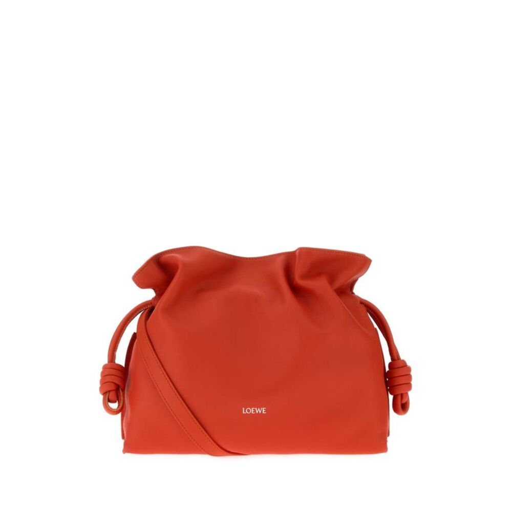 Loewe Women Orange Nappa Leather Medium Flamenco Clutch